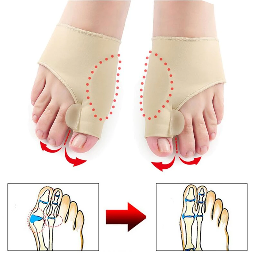 1Pair Toe Separator Hallux Valgus Bunion Corrector Hammer Toe Straightener Foot Pain Relief Orthopedic Pedicure Tools Foot Care