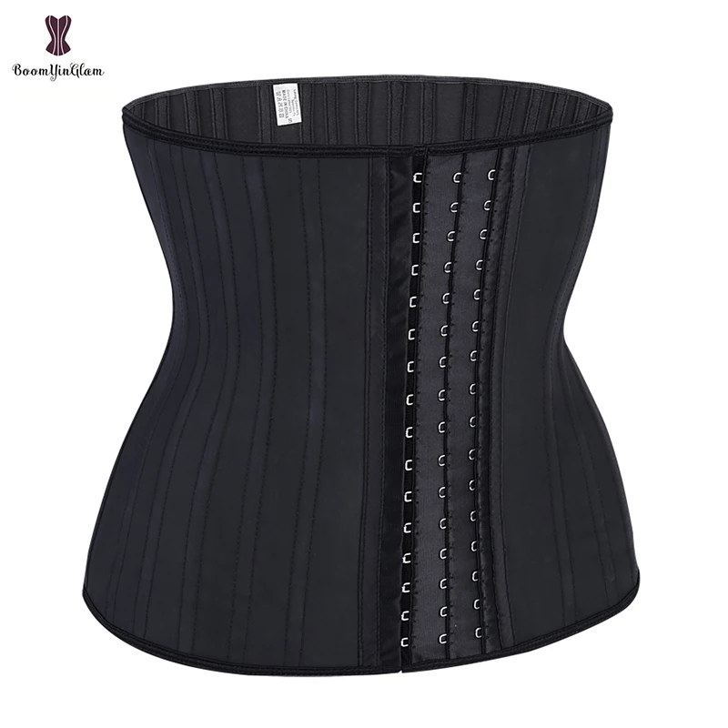 Black Cream 3 Hook And Eye 25 Steel Booned Latex Waist Trainer Fajas Girdle Sashes Waistband Plus Size Underwear Corselet Women