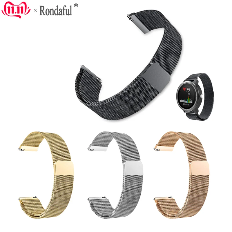 Часы на магнитном ремешке из нержавеющей стали для Garmin Vivoactive 3, наручные часы, магнитный металлический ремешок, ремешок для часов, сменный серебристый