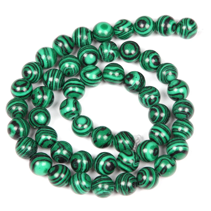 Round Green Malachite Bead 4
