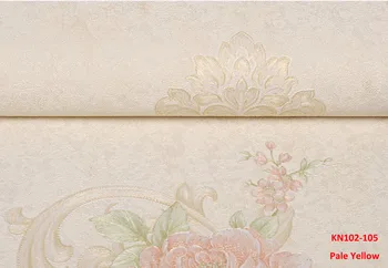 

Korea Style with Flower Pale Yellow Color Wall Paper Modern Design Home Decoration Sticker Hot Sell.