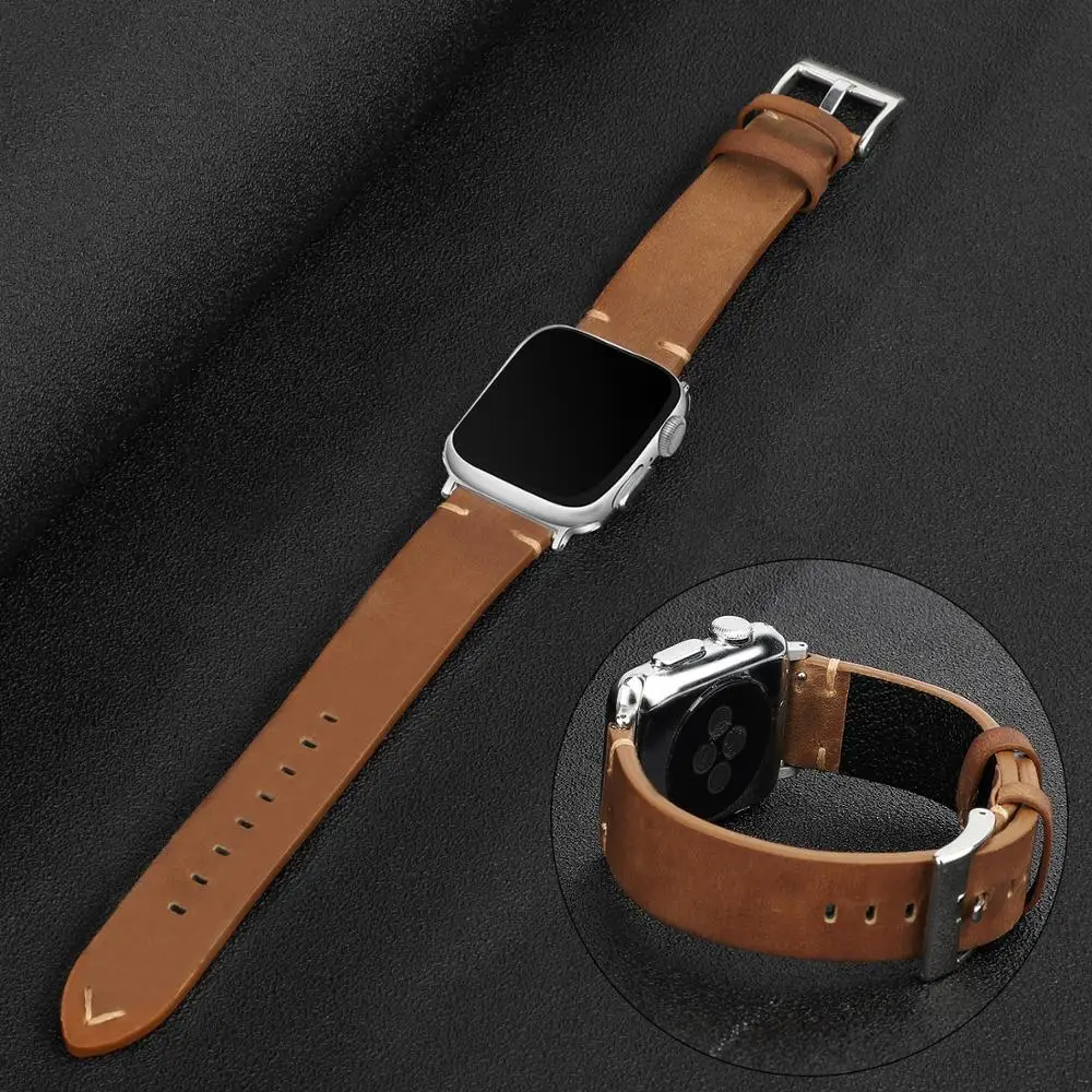 Hemsut наручных часов Apple watch, версии 5 4, 42 мм, 38 мм, версия, рисунок «Имбирный пряник», натуральная кожа ремешок для наручных часов iwatch, Версия 44 мм 40 мм, версия 3, 2, 1 браслет