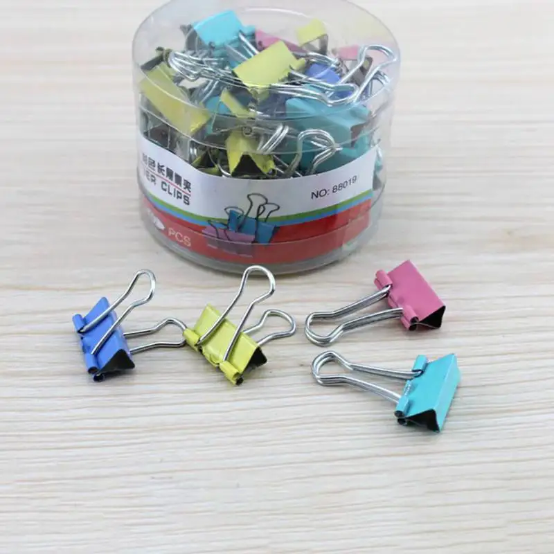 1Pcs 19mm Metal Paper Clip Office Stationery Binding Supplies Random Color Mini Colorful Binder Clips S01