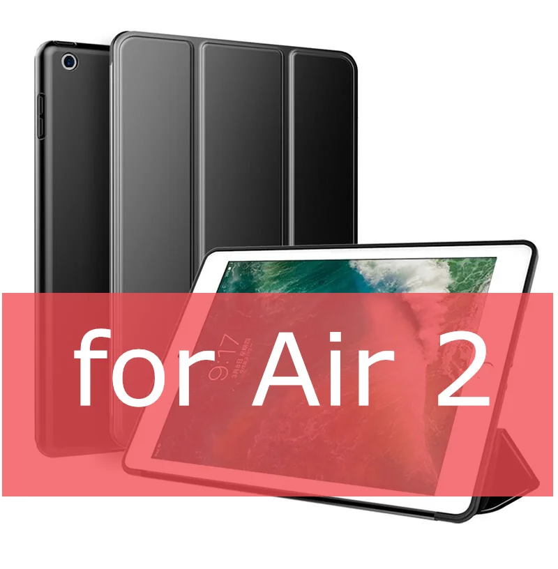 SUREHIN хороший чехол для apple iPad air 2 1 9,7 чехол силиконовый мягкий защитный умный кожаный чехол для iPad 9,7 чехол - Цвет: black for Air 2