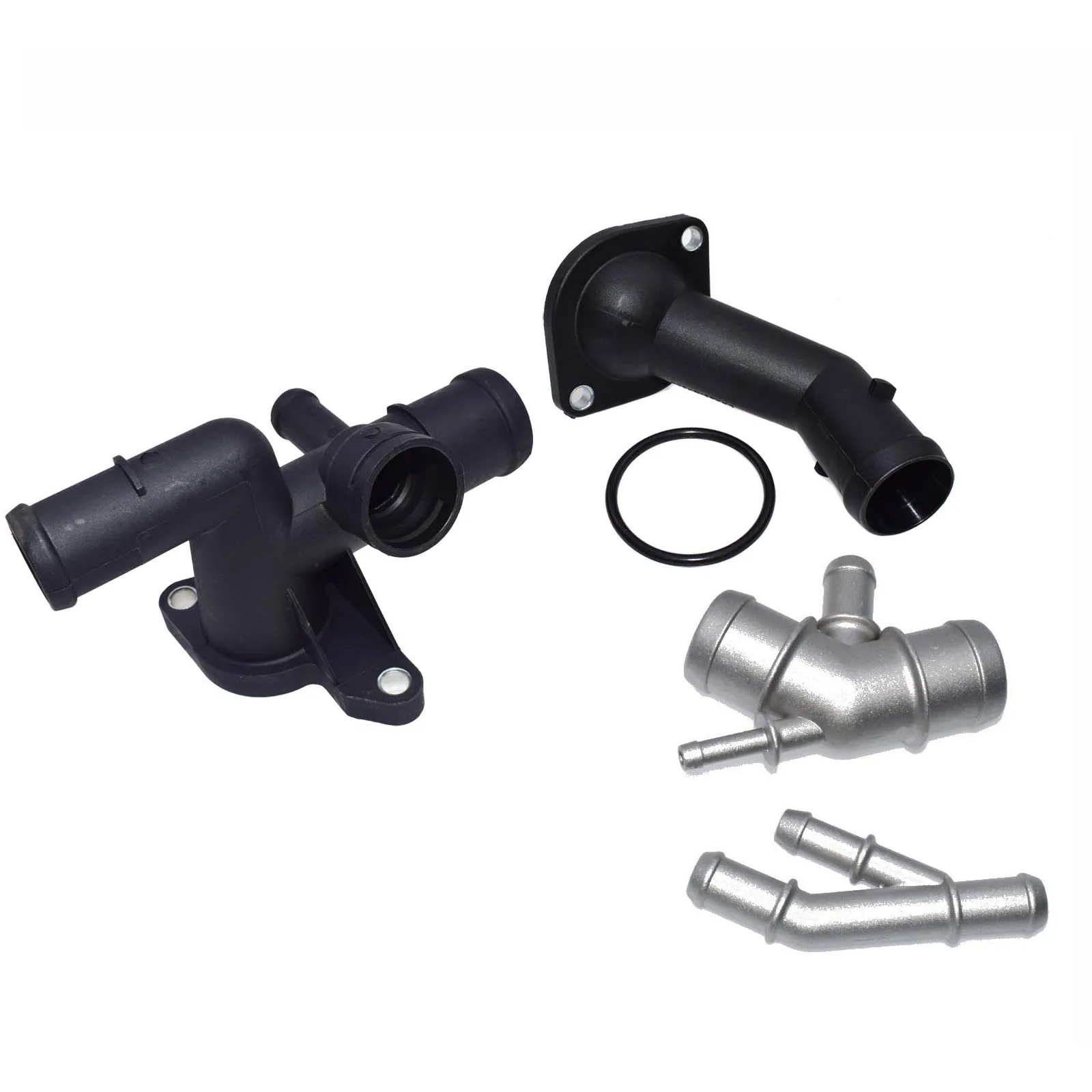 Aluminum Coolant Thermostat Radiator Water Flange Pipe Connector For Audi VW A3 TT Skoda Seat Bora Golf Jetta 1.8T 1J0121087C - Цвет: Kit 003