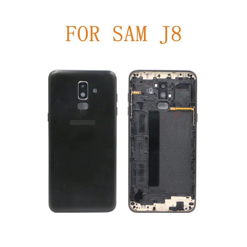 

New 10PCS Free Shipping J8 Battery Cover Tapa For SAMSUNG Galaxy J8 J800 J800F Back Battery Cover + frame+Camera Glass Lens