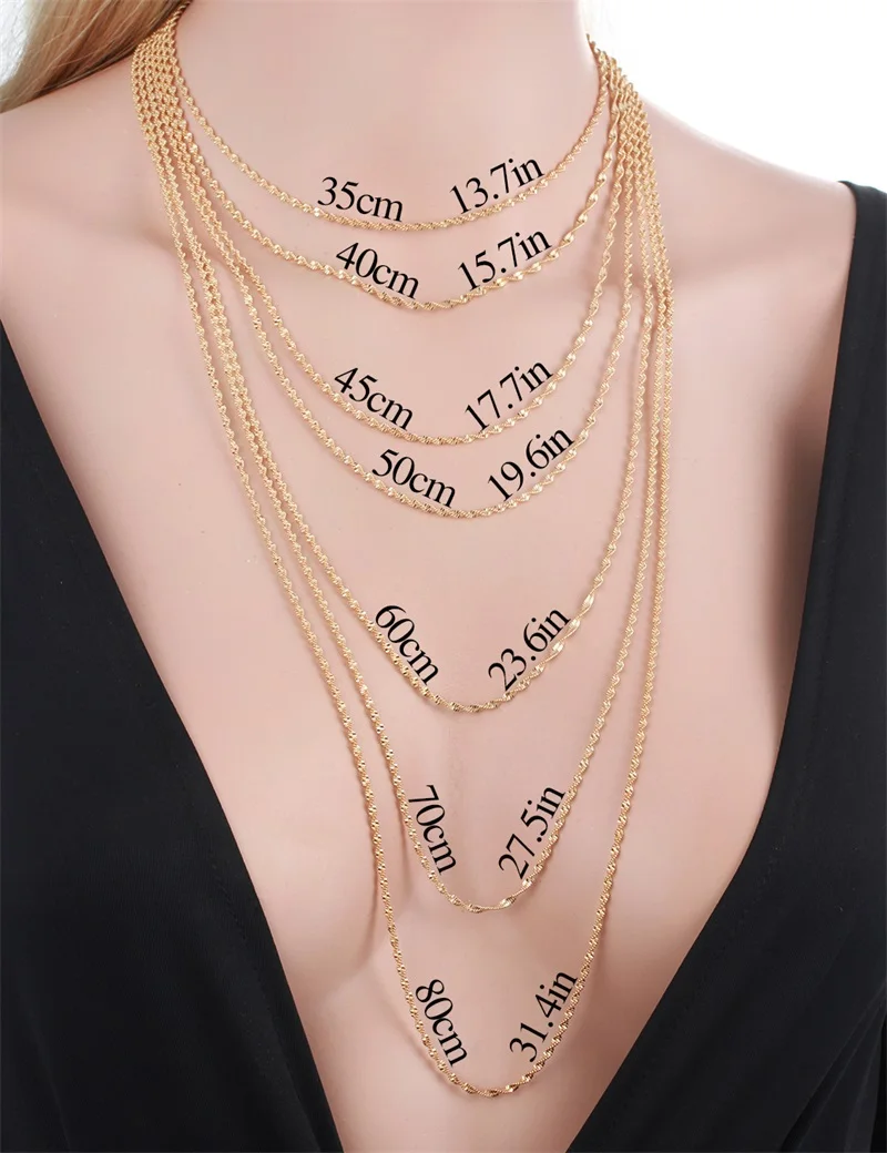 35cm/45cm/50cm/60cm Yellow Gold Color 