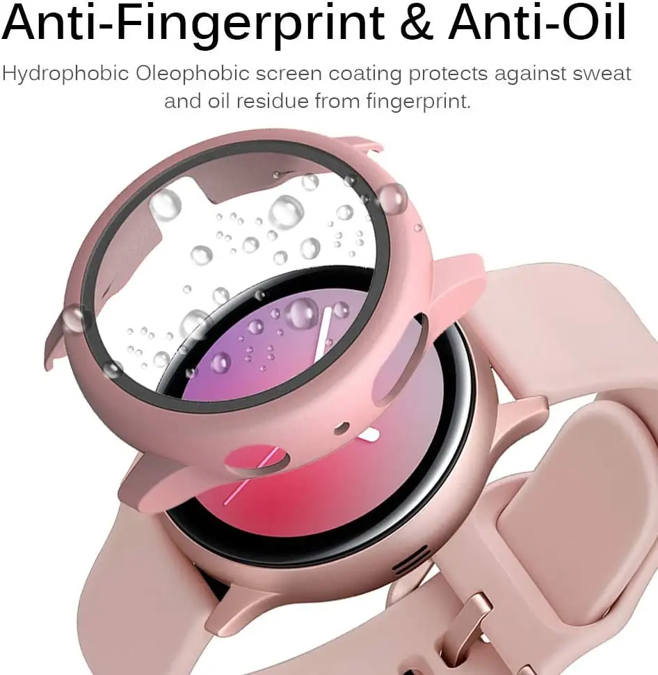 

Glass+Case For Samsung Galaxy watch active2 44/40 mm All-Around cover bumper+Screen Protector Galaxy watch active 2 44mm 40mm