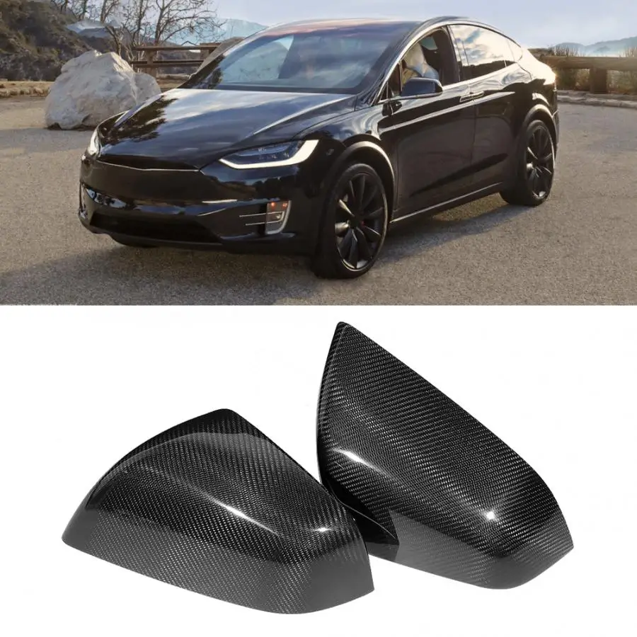 ПАРА углеродного волокна заднего крыла зеркала корпус подходит для Tesla модель X авто аксессуары