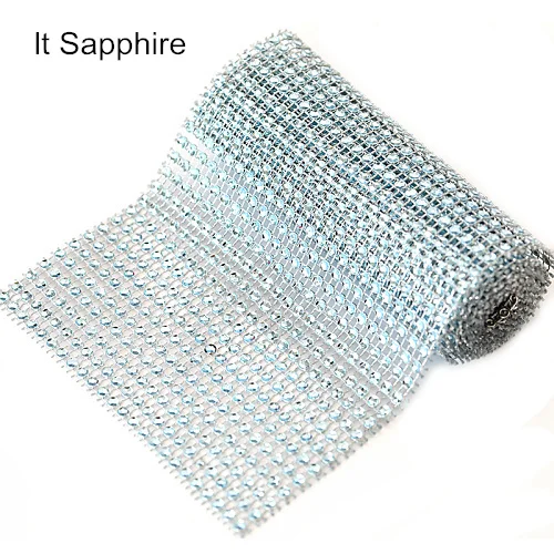 lt Sapphire 91,5 см, 1 ярд, стразы на цепочке, Алмазная сетка, отделка, свадебное украшение, блестящая обёрточная бумага, вечерние ленты, сделай сам, ремесла, ваза, принадлежности Y3802 - Цвет: lt Sapphire
