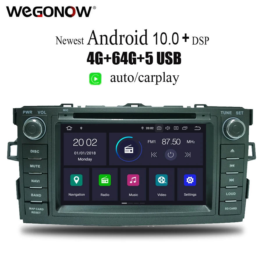 Автомобильный DVD плеер DSP PX6 IPS Android 10 4 ГБ ОЗУ 64 Гб Wifi GPS карта RDS радио DVR TPMS Bluetooth для