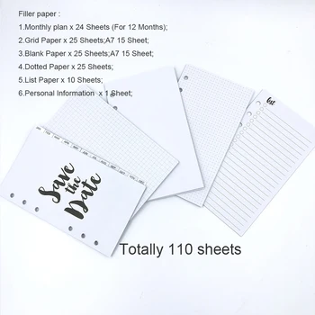 

Lovedoki 2021 Agenda Monthly Planner Refill Dotted Grid For Filofax Spiral Notebook Filler Paper School Gift Stationery Supplies