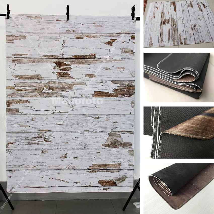 Avezano Rubber Floor Photography Backdrops Wood Texture Newborn Baby Portrait Anti-slip Photo Background Rubber Mat Photocall