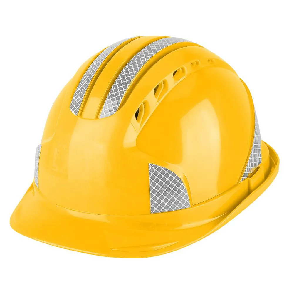 Жесткий шлем рабочий Строительная площадка защитный колпачок с регулируемым ремнем вентиляционный отражатель защитный шлем - Цвет: Цвет: желтый