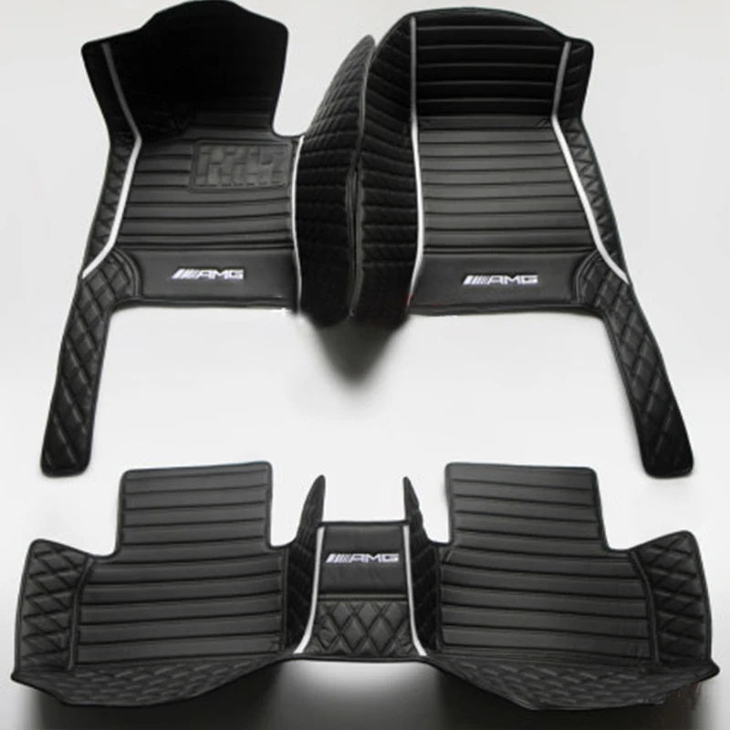 Подходит для 2005- Mercedes-Benz c-класс W202 W203 W204 W205 c200 c300 c43amg c63amg комбинированный автомобильный коврик, автомобильные аксессуары - Название цвета: Black and white