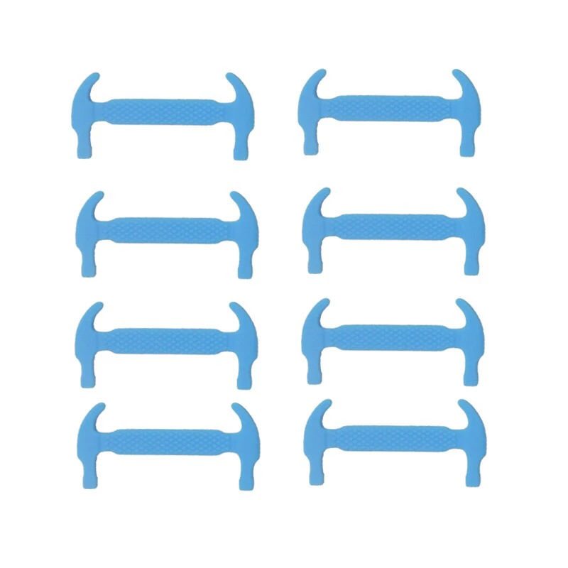 16pcs-Sky blue 12 шт/16 шт силиконовые шнурки эластичные шнурки для обуви для детей и взрослых Модные беговые кроссовки для бега шнурки для ленивых шнурков - Цвет: 16pcs-Sky blue
