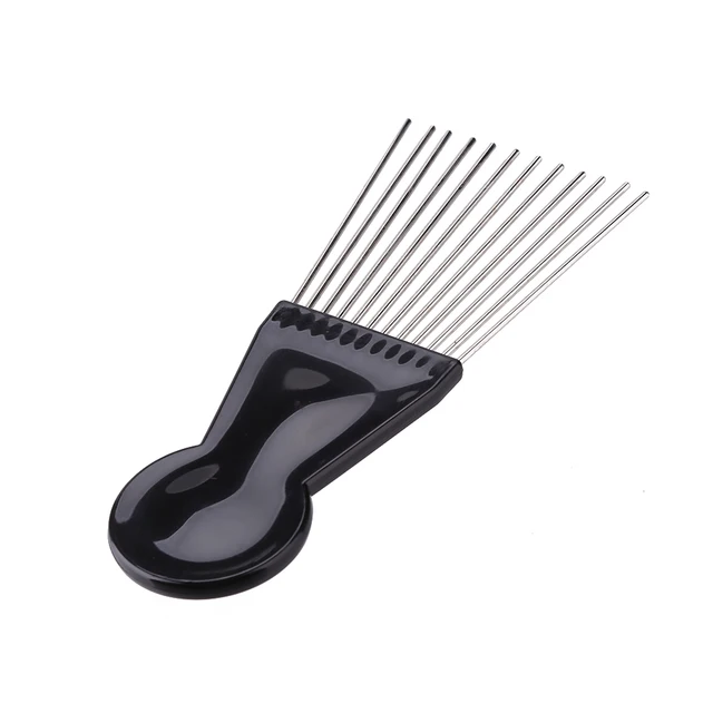 Metal Wide Teeth Salon Comb Afro Hair Pick Comb Insert Detangle Hairbrush 5