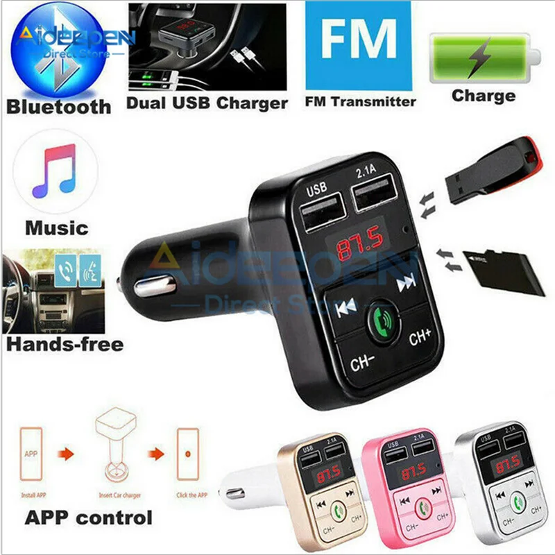 Автомобильный Bluetooth MP3 плеер Авто fm-передатчик Беспроводной Громкая связь аудио приемник 2.1A двойной USB быстрое зарядное устройство автомобильные аксессуары