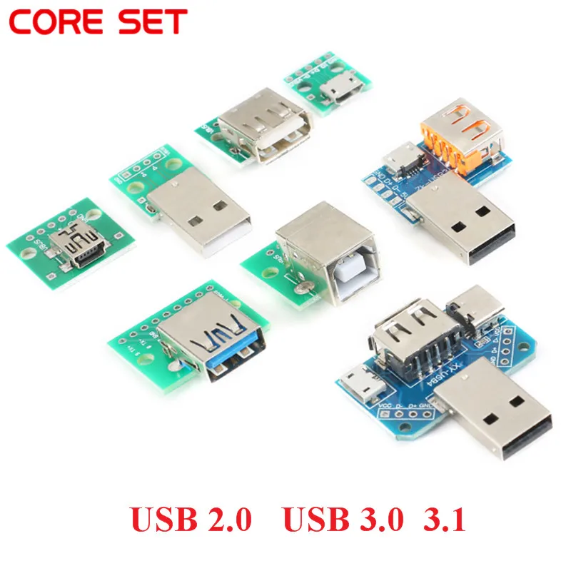 5 шт. DIY USB 3 0 Штекерный разъем/мини микро адаптер DIP 2 54 мм контактный разъем Мама