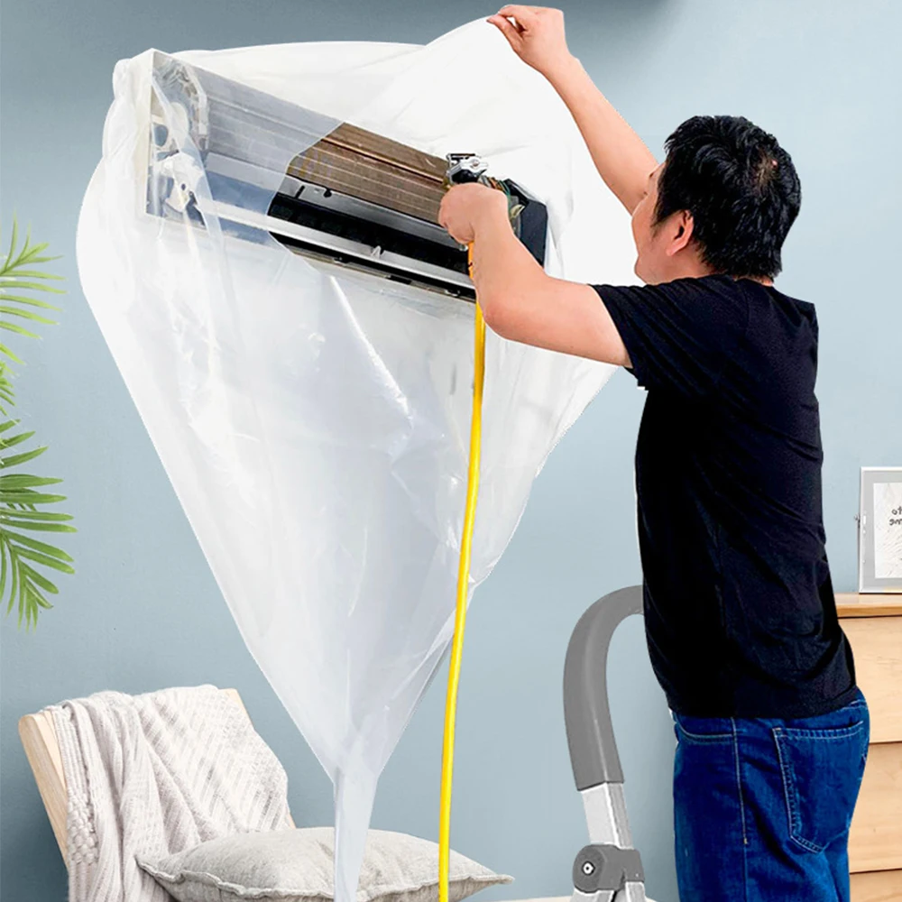 

1-1.5P/2-3P Transparent Air Conditioning Cover Washing Wall Mounted Air Conditioner Cleaning Protective Dust Cover Clean Tool
