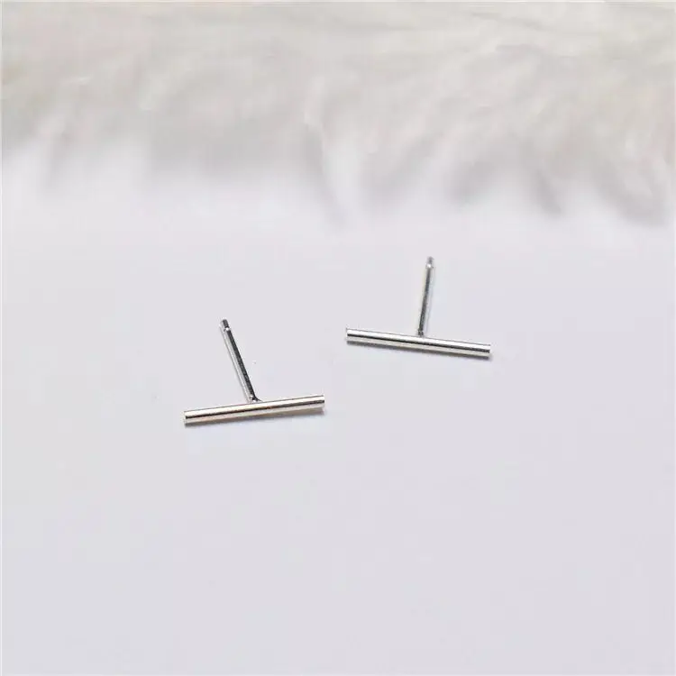 925 Pure Silver Earrings "One" Stick Ear Studs Fashionable Simple Earrings For Women Popular Geometric Mini Earrings Jewelry