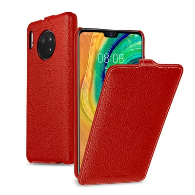 Красный Модный Роскошный чехол из натуральной коровьей кожи для huawei mate 30, бизнес флип-чехол для телефона, чехол для huawei mate 30pro 30 Pro Coque - Цвет: Красный