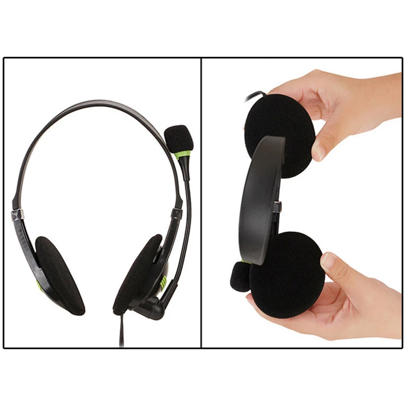 USB Headphones with Microphone Head Mounted Gaming Office Home Headset Can Mute NK Shopping