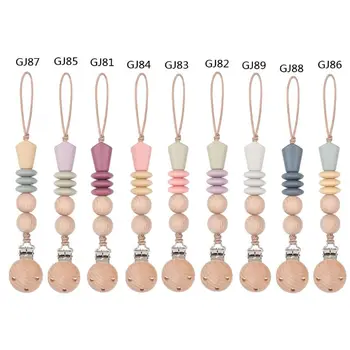 

New Handmade Silicone Pacifier Chains Safe Teething Chain Baby Teether Eco-friendly Pacifier Clips Holder Chain