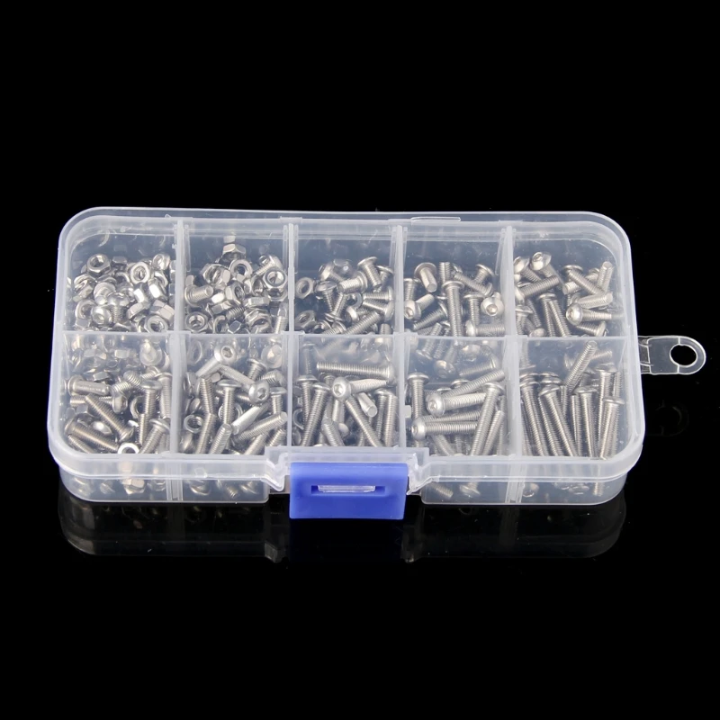 

340Pcs M3 3mm Stainless Steel Button Head Allen Bolts Screws Nuts Assortment Kit J6PDWholesale and dropshipping