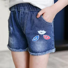 Летние джинсовые шорты для девочек, летние детские популярные штаны, брюки большого мальчика в Корейском стиле