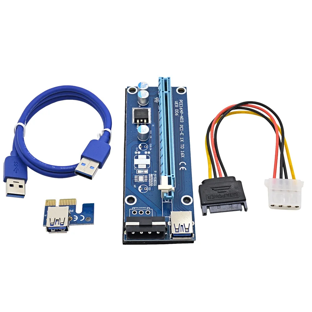 006PIN PCI-E1X поворот 16X удлинитель USB3.0 только Кабель-адаптер карта графика Расширение карты кабель