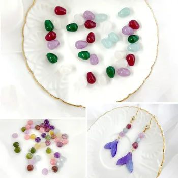 

10pcs Vintage Artistic Original Handmade Natural Stone Material DIY Earrings Ear Stud Necklace Bracelet Hairpin Accessories