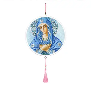 

Special Shape DIY Diamond Painting Ordinary Design Operation Conveninently Lily Flower Mural Pink Tassel Home Wall Decor