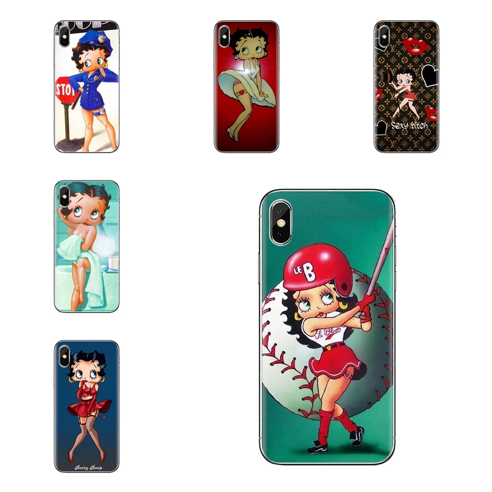 Transparent Soft Cover Sexy Cartoon Girl Betty Boop For Xiaomi Mi4 Mi5 Mi5S Mi6 Mi A1 A2 5X 6X 8 9 Lite SE Pro Max Mix 2 3 2S |