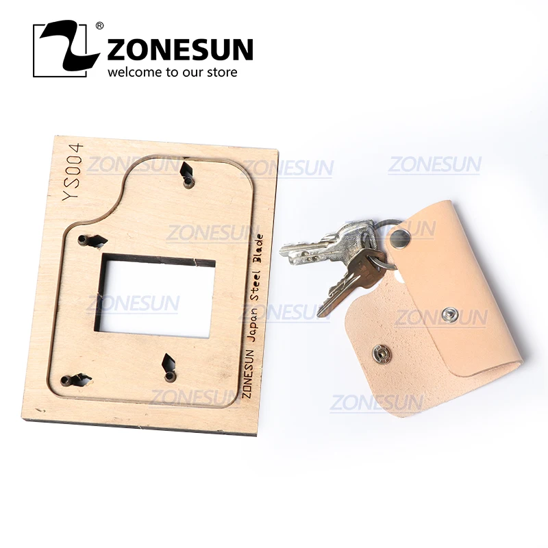 ZONESUN S004 пользовательские кожаные брелоки для высечки для ручной работы ключница Fob висячие украшения резка кликер высечка сталь правило