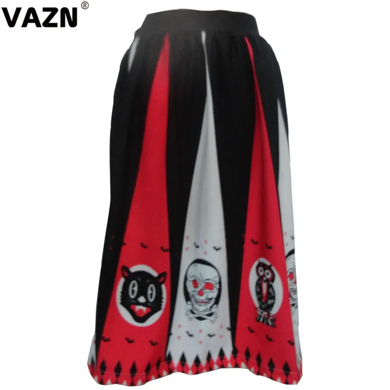 VAZN YM-8062, новинка, корейский стиль, сексуальный стиль, женские ретро длинные юбки с принтом, шифон, плиссированные, Империя, Джокер, свободные макси юбки
