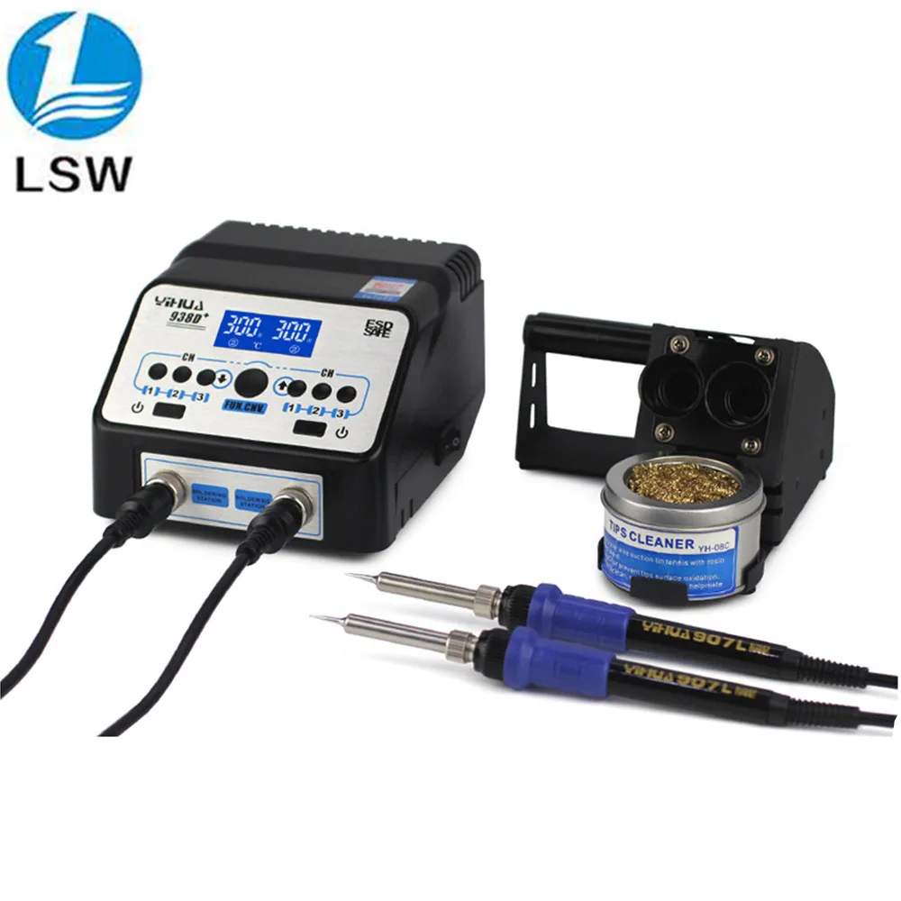

YIHUA 938D+ Soldering Irons Station High Power Soldering Tweezer Repair Rework 110V 220V Electric Solder Iron Kit Stations
