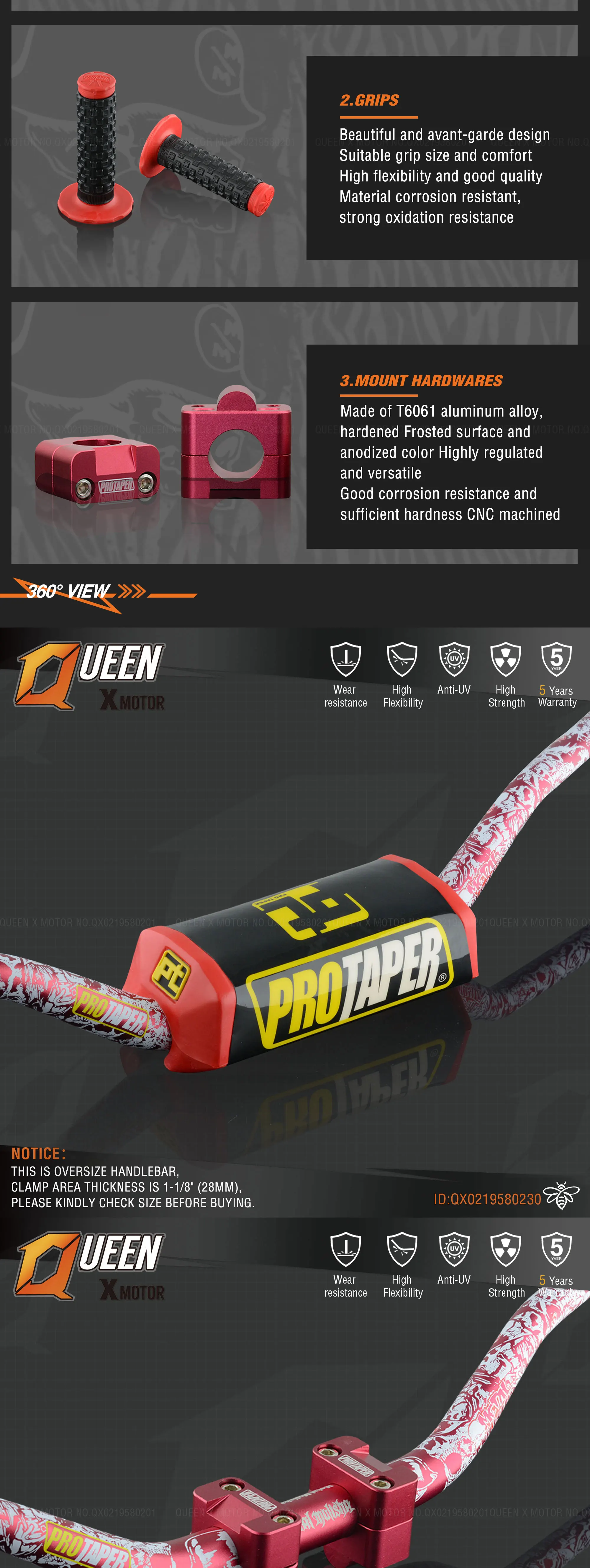 Руль для Pro Taper Pack Bar 1-1/" 6 дней Fatbar Колодки Ручки Pit Pro Racing Dirt Pit Bike мотоцикл с адаптер cnc