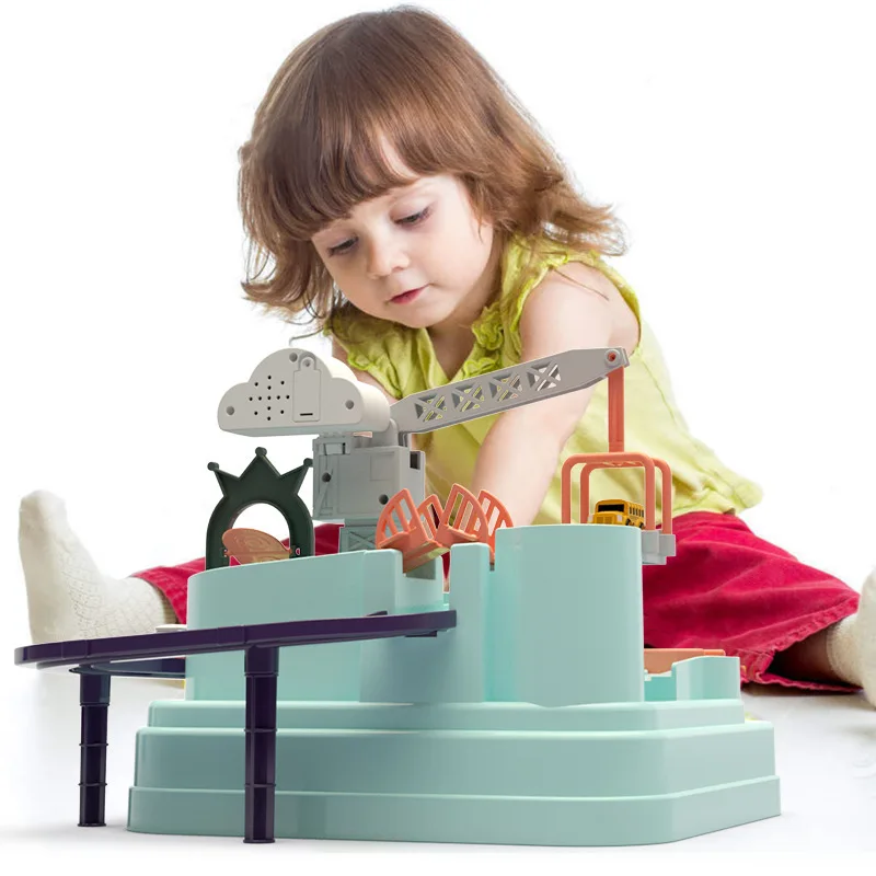 교육 퍼즐 Railcar 학교 버스 모델 크리 에이 티브 획기적인 모험 조합 안전 Anti-fall 데스크탑 키즈 장난감 지하철