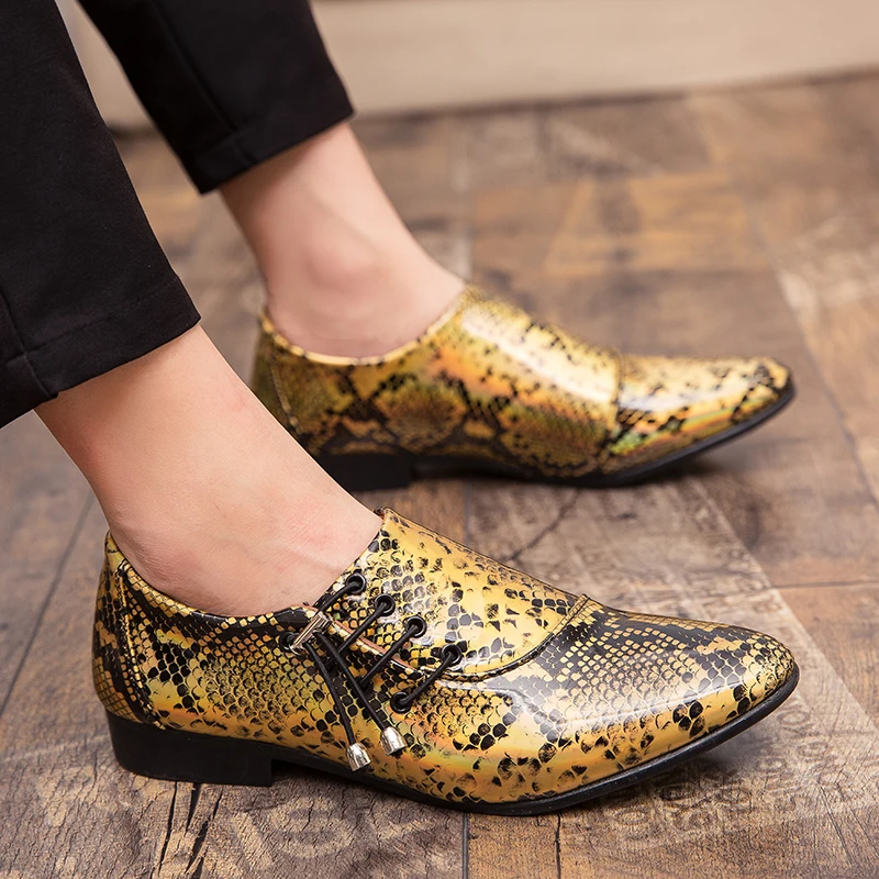 

Mens Italian Dress Shoes Gold Silver Mens Designer Dress Shoes Party Sneakers Fashion Stylish Male Evening Footwear Size 39-46