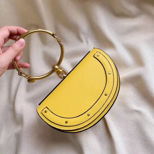 yellow Роскошная женская сумка, брендовая сумка через плечо, винтажная сумка на плечо, Сумка с кольцом в виде полумесяца, модная кожаная сумочка, женская сумка - Цвет: yellow