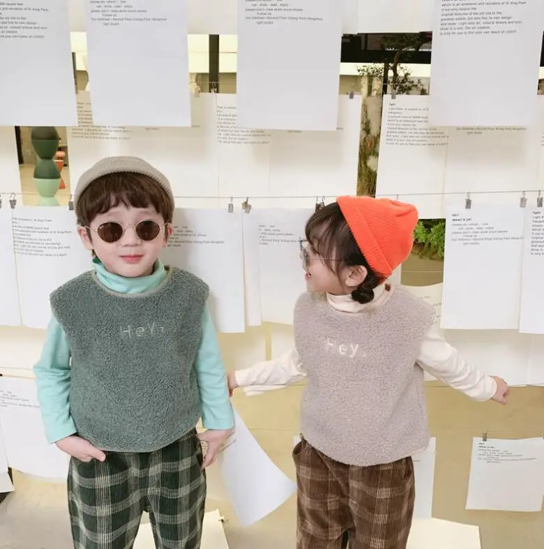 Стильный утепленный жилет для мальчиков и девочек зимний хлопковый модный детский жилет 2-7 лет HX785