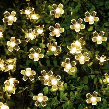 

7M Solar Power Peach Blossom Light LED String Fairy Lights Solar String Christmas Lights Garden Lighting Party Home Decoration