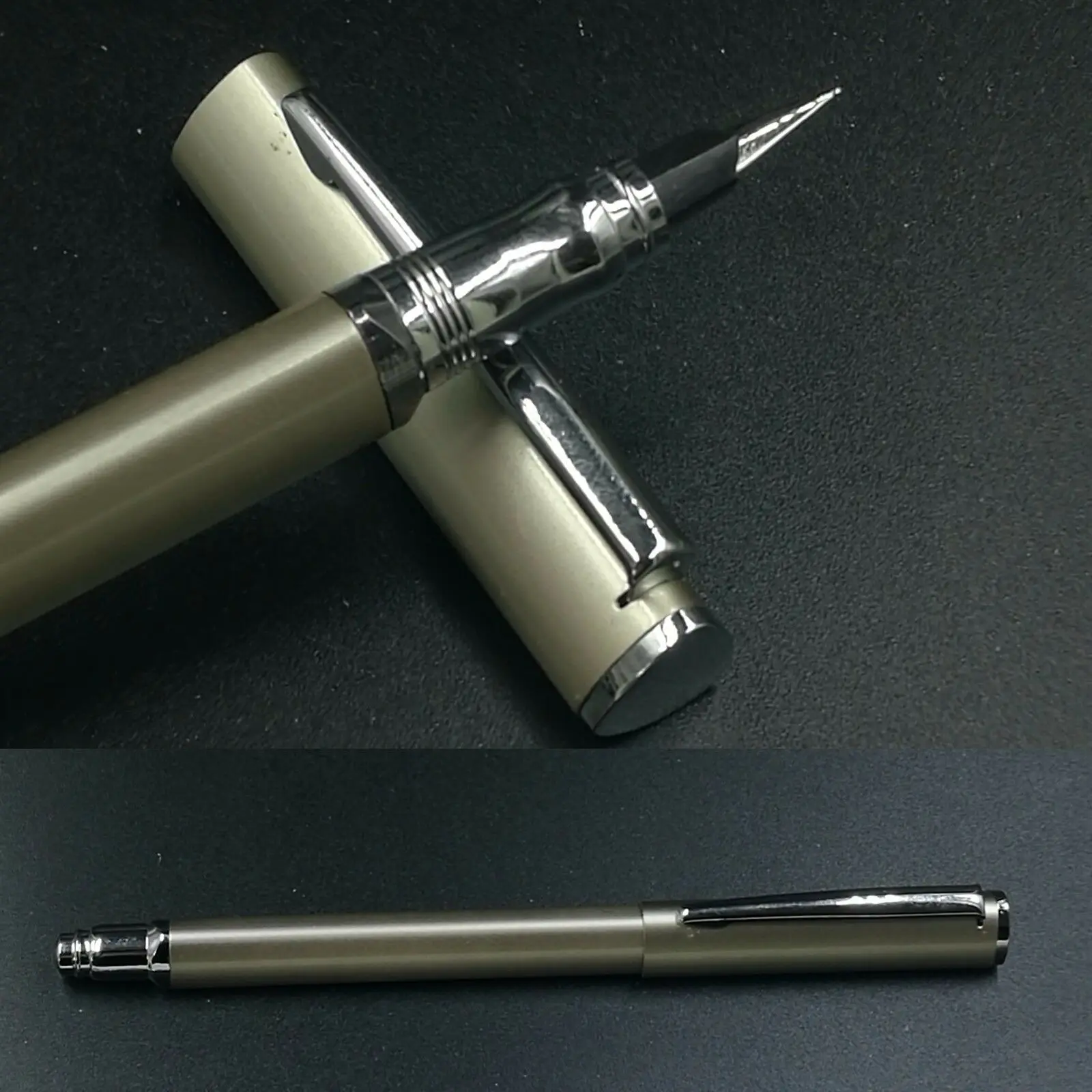 Уникальная треугольная перьевая ручка HQ, аэрометрическая ручка, серебристо-серый цвет, канцелярские принадлежности для офиса, школьные принадлежности, penna stilografica