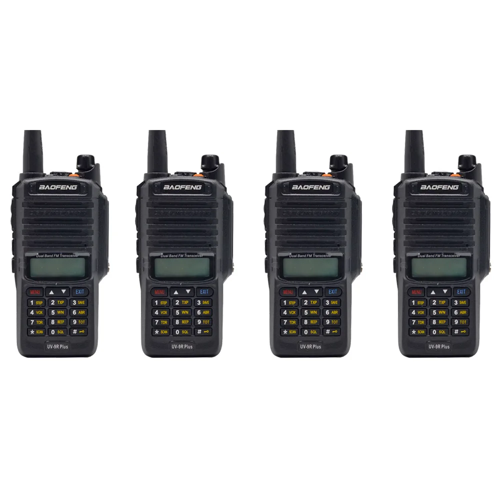 4 шт. водонепроницаемый IP67 Baofeng UV-9R Plus Ham CB радиостанция Двухдиапазонная портативная дальность 10 км рация трансивер - Цвет: radio only
