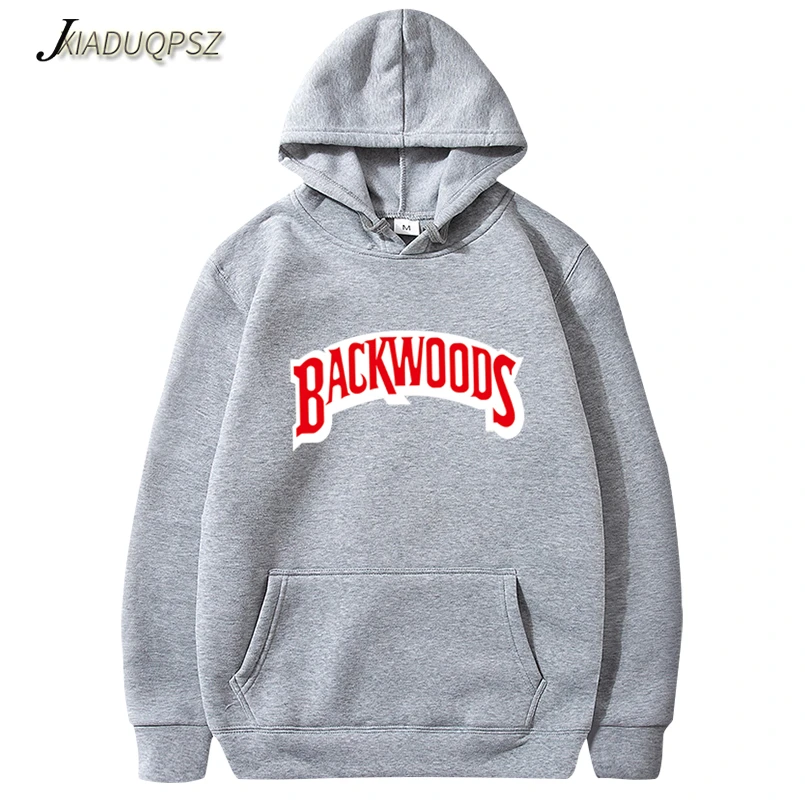 Винты манжеты на резинке толстовки уличная Backwoods Толстовка мужская мода Осень Зима хип хоп Толстовка Пуловер - Цвет: WM57 Grey