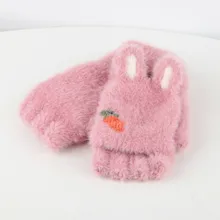 Женские перчатки с половинными пальцами, теплые утепленные подарочные варежки, осенняя зимняя грелка для рук, искусственная шерсть, вязаные, мягкие, 1 пара# P30