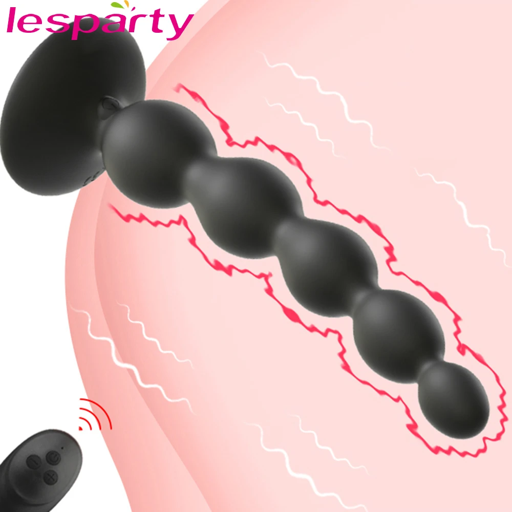 10 Speed Anal Vibrator Anal Beads Prostate Massage Dual Motor Butt Plug Stimulator Remote Control Vibrator Sex Toy For Men Women - Vibrators