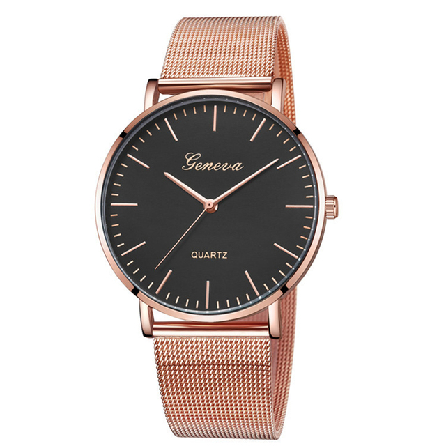 Alloy Band Men Women Watch Hodinky Lady New Stylish Fahion Simple Dial Rose Gold Watch Couple Clock Gift Reloj Parejas