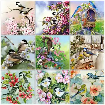 

Huacan Diy Diamond Painting Bird Cross Stitch Mosaic Flower Diamond Art Full Drill Embroidery Animal Home Decoration